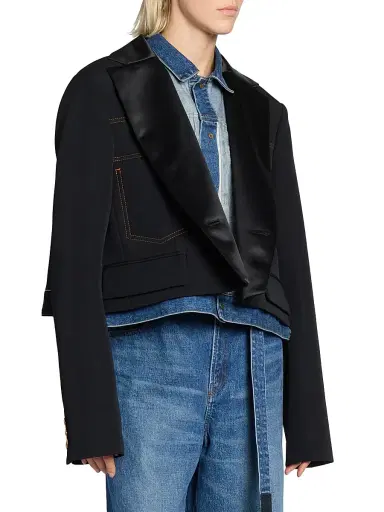 Sacai Women's Levi's x Matelasse Twill Combo Jacket | Thumbnail 6 Sacai Women's Levi's x Matelasse Twill Combo Jacket | Thumbnail 6