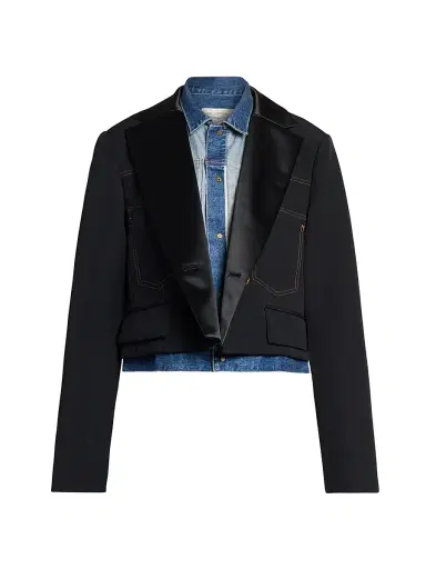 Sacai Women's Levi's x Matelasse Twill Combo Jacket | Thumbnail 1 Sacai Women's Levi's x Matelasse Twill Combo Jacket | Thumbnail 1