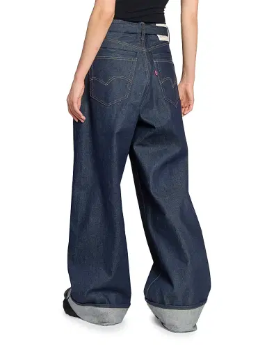 Sacai Women's Levi's x Oversized Cuffed Jeans - Indigo - Size XXS | Thumbnail 5