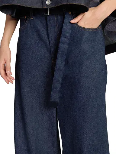 Sacai Women's Levi's x Oversized Cuffed Jeans - Indigo - Size XXS | Thumbnail 6