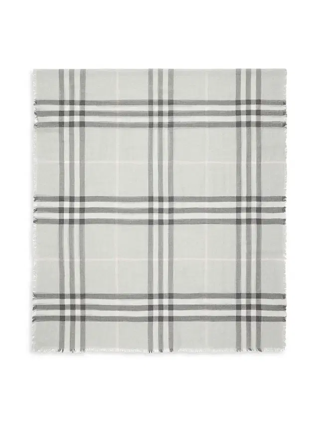Men's Check Wool Scarf - Mitten