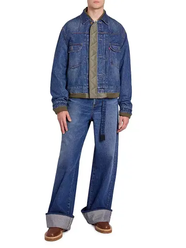 Sacai Men's Levi's x Rolled Wide-Leg Jeans | Thumbnail 2 Sacai Men's Levi's x Rolled Wide-Leg Jeans | Thumbnail 2