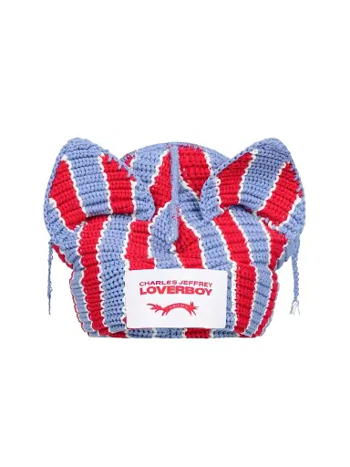 Charles Jeffrey Loverboy Men's Chunky Ears Beanie - Red Blue | Thumbnail 1