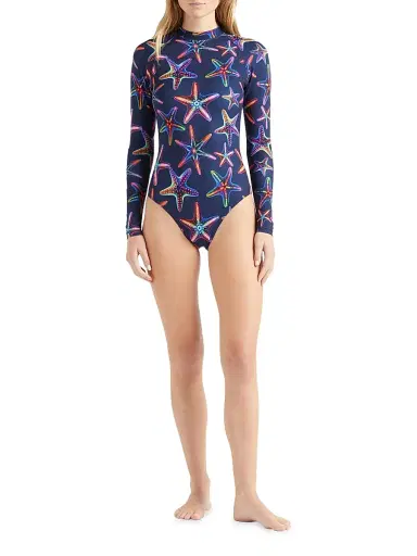 Vilebrequin Women's Disco Stars Mock Turtleneck One-Piece Rashguard | Thumbnail 2 Vilebrequin Women's Disco Stars Mock Turtleneck One-Piece Rashguard | Thumbnail 2