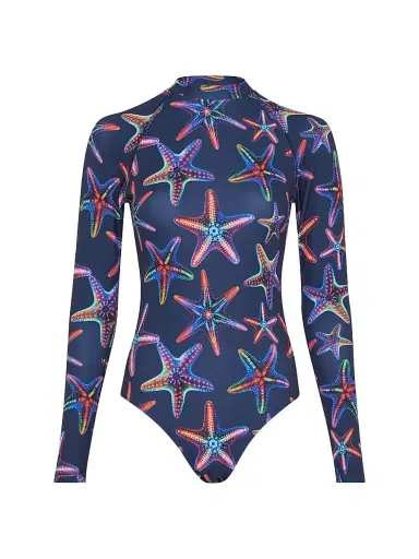 Vilebrequin Women's Disco Stars Mock Turtleneck One-Piece Rashguard | Thumbnail 1 Vilebrequin Women's Disco Stars Mock Turtleneck One-Piece Rashguard | Thumbnail 1