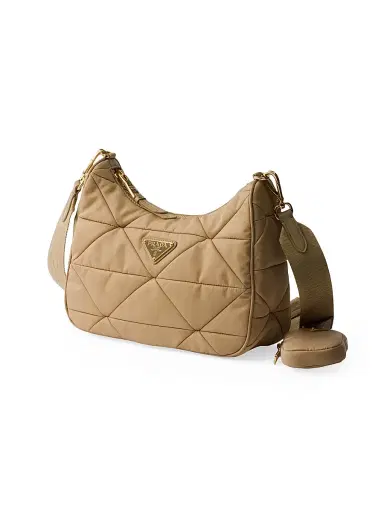 Prada Women's Padded Re-Nylon Shoulder Bag - Light Brown | Thumbnail 2 Prada Women's Padded Re-Nylon Shoulder Bag - Light Brown | Thumbnail 2