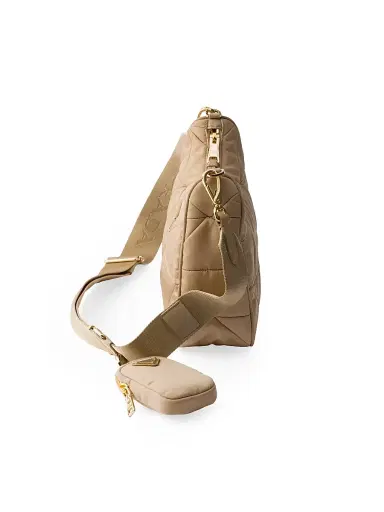 Prada Women's Padded Re-Nylon Shoulder Bag - Light Brown | Thumbnail 3 Prada Women's Padded Re-Nylon Shoulder Bag - Light Brown | Thumbnail 3