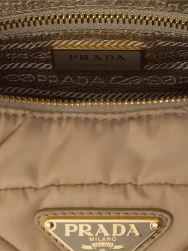 Prada Women's Padded Re-Nylon Shoulder Bag - Light Brown | Thumbnail 5 Prada Women's Padded Re-Nylon Shoulder Bag - Light Brown | Thumbnail 5
