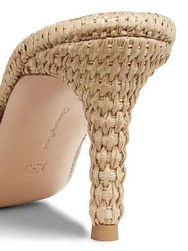 Gianvito Rossi Women's Calypso 80MM Suede & Raffia Sandals - Camel - Size 12 | Thumbnail 5