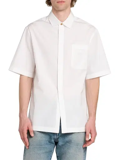 Versace Men's Medusa Cotton Button-Front Shirt - Optical White | Thumbnail 3 Versace Men's Medusa Cotton Button-Front Shirt - Optical White | Thumbnail 3