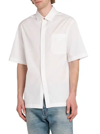 Versace Men's Medusa Cotton Button-Front Shirt - Optical White | Thumbnail 4 Versace Men's Medusa Cotton Button-Front Shirt - Optical White | Thumbnail 4