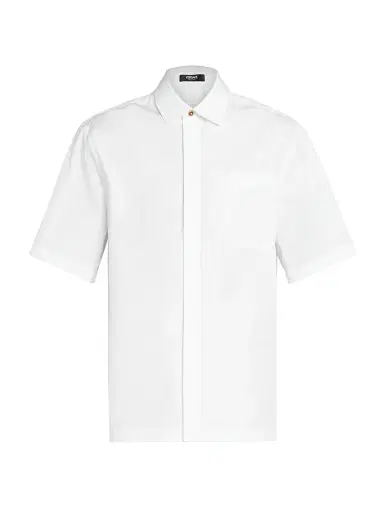 Versace Men's Medusa Cotton Button-Front Shirt - Optical White | Thumbnail 1 Versace Men's Medusa Cotton Button-Front Shirt - Optical White | Thumbnail 1