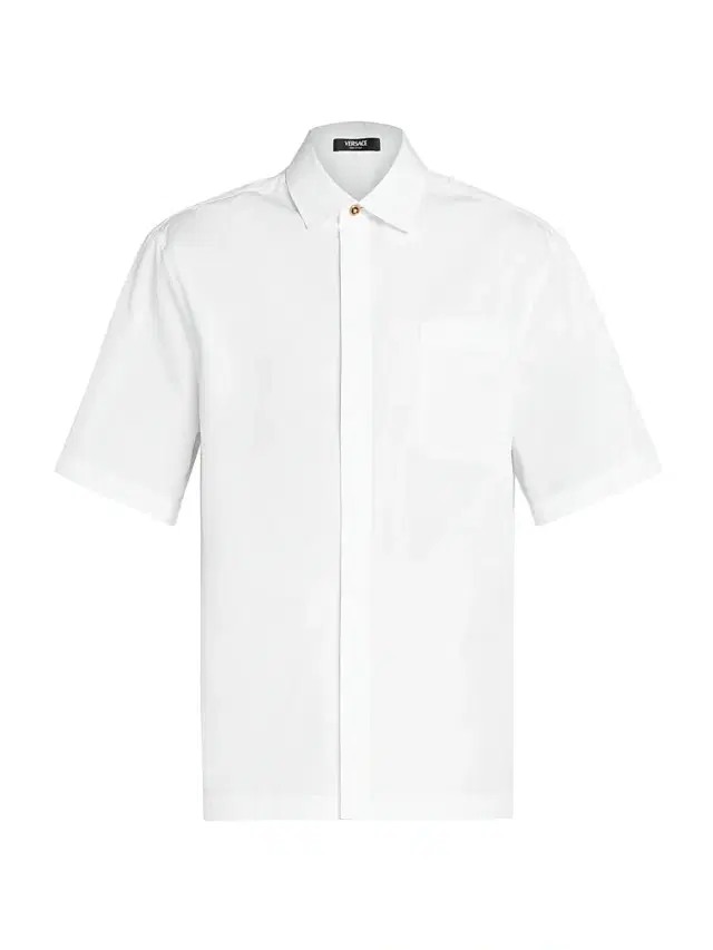 Men's Medusa Cotton Button-Front Shirt - Optical White