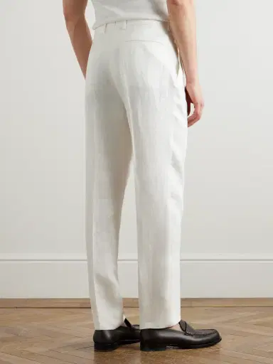 Zegna Straight-Leg Pleated Linen-Twill Trousers - Men | Thumbnail 4 Zegna Straight-Leg Pleated Linen-Twill Trousers - Men | Thumbnail 4