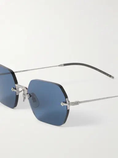 Oliver Peoples TK-13 Round-Frame Rimless Silver-Tone Sunglasses - Men | Thumbnail 3