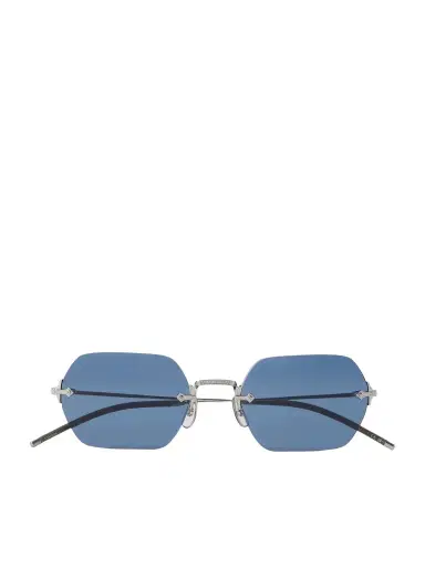 Oliver Peoples TK-13 Round-Frame Rimless Silver-Tone Sunglasses - Men | Thumbnail 1