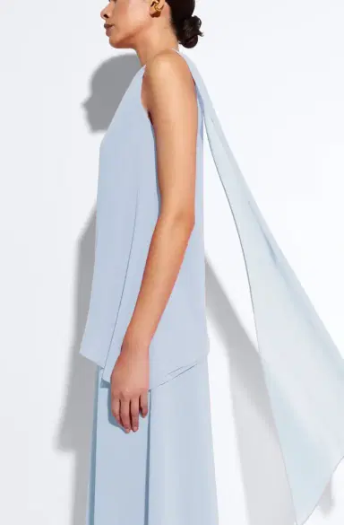 Lapointe Lightweight Georgette One Shoulder Top | Thumbnail 3 Lapointe Lightweight Georgette One Shoulder Top | Thumbnail 3