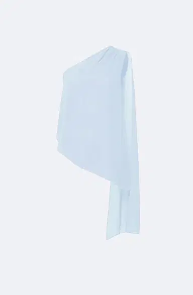Lapointe Lightweight Georgette One Shoulder Top | Thumbnail 4 Lapointe Lightweight Georgette One Shoulder Top | Thumbnail 4