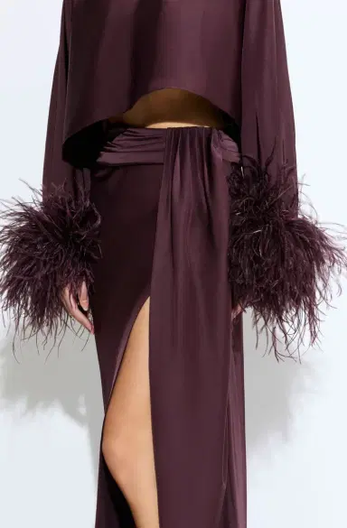 Lapointe Lightweight Satin Asymmetric Maxi Skirt | Thumbnail 3
