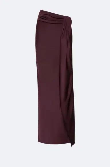 Lapointe Lightweight Satin Asymmetric Maxi Skirt | Thumbnail 4