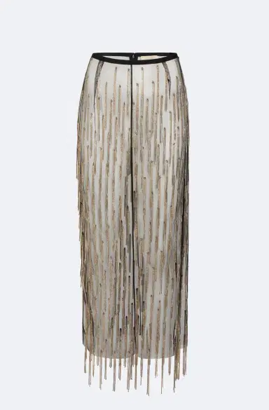 Lapointe Rhinestone Fringe High Waist Skirt | Thumbnail 4 Lapointe Rhinestone Fringe High Waist Skirt | Thumbnail 4