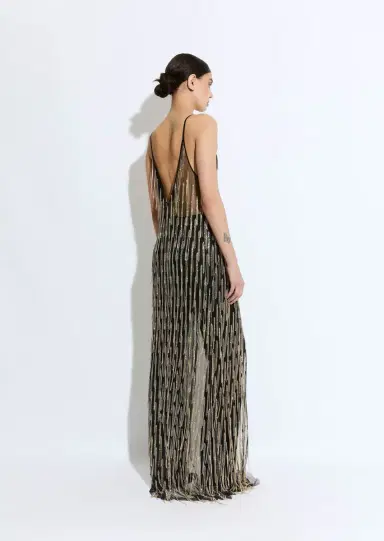 Lapointe Rhinestone Fringe Long Cami Top | Thumbnail 2 Lapointe Rhinestone Fringe Long Cami Top | Thumbnail 2
