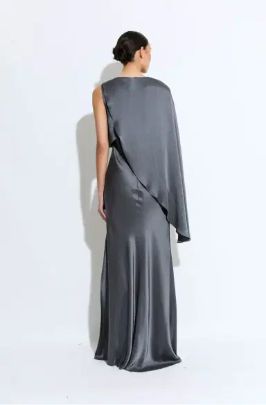 LAPOINTE Satin Asymmetric Draped Gown | Thumbnail 2 LAPOINTE Satin Asymmetric Draped Gown | Thumbnail 2