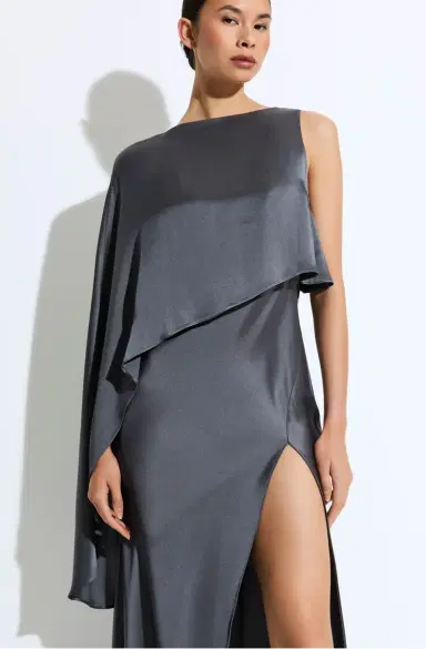 LAPOINTE Satin Asymmetric Draped Gown | Thumbnail 3 LAPOINTE Satin Asymmetric Draped Gown | Thumbnail 3