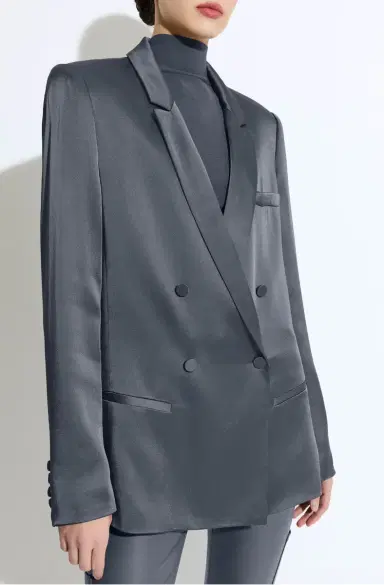LAPOINTE Satin Double Breasted Blazer | Thumbnail 3