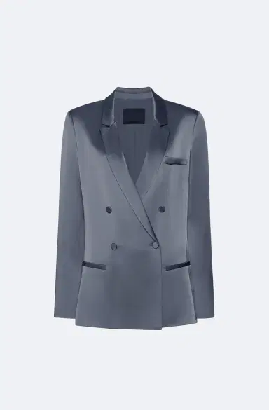 LAPOINTE Satin Double Breasted Blazer | Thumbnail 4