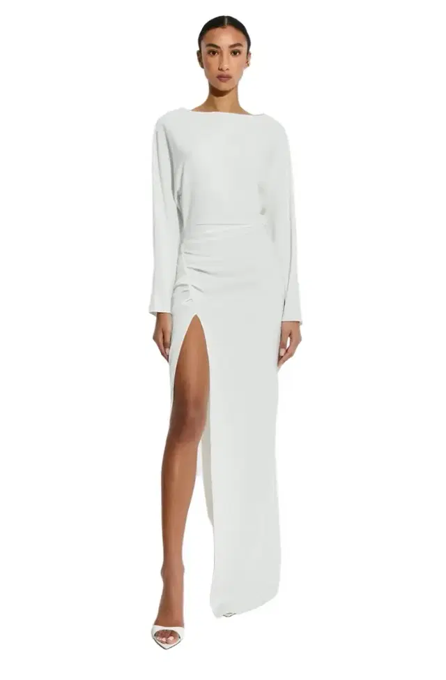 LAPOINTE Stretch Drape Crepe Off The Shoulder Dress