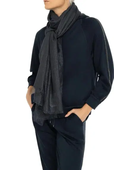 Brunello Cucinelli Lurex Scarf - Abisso | Thumbnail 1