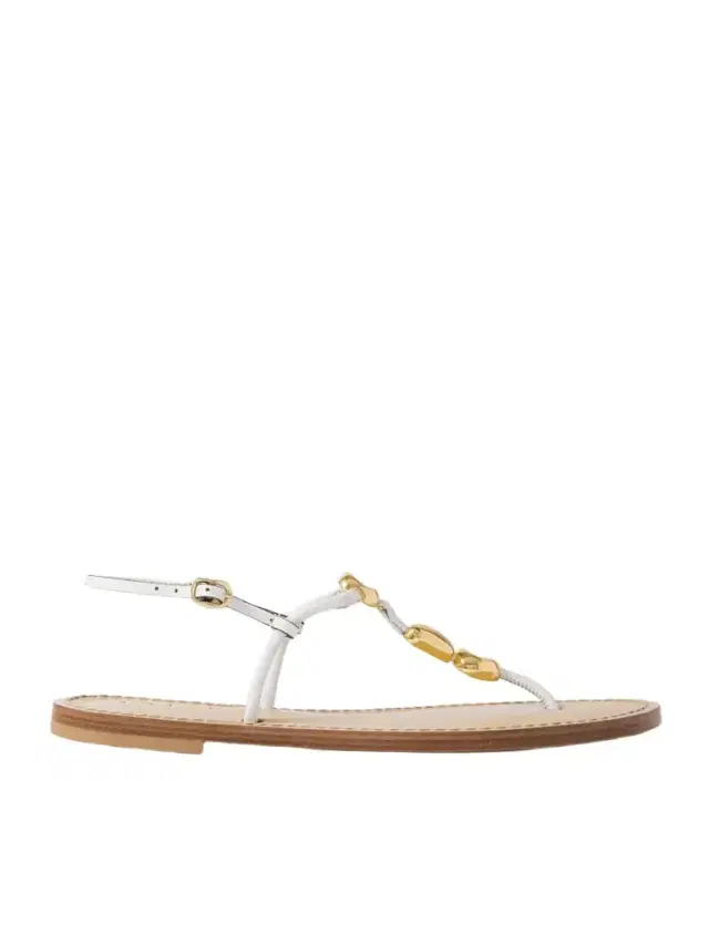 AMANU The Nairobi Embellished Leather Sandals