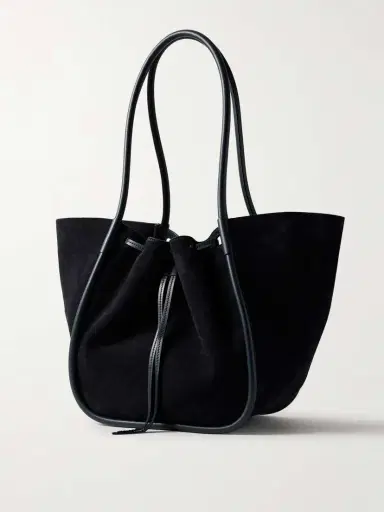 Proenza Schouler Large Leather-trimmed Ruched Suede Tote | Thumbnail 3
