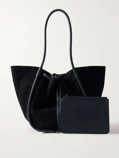 Proenza Schouler Large Leather-trimmed Ruched Suede Tote | Thumbnail 6