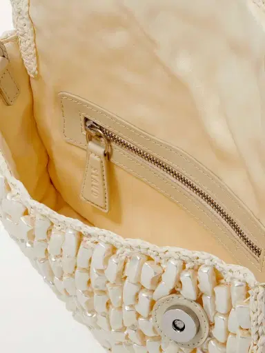 Staud Timmy Leather-trimmed Embellished Raffia Shoulder Bag | Thumbnail 5 Staud Timmy Leather-trimmed Embellished Raffia Shoulder Bag | Thumbnail 5