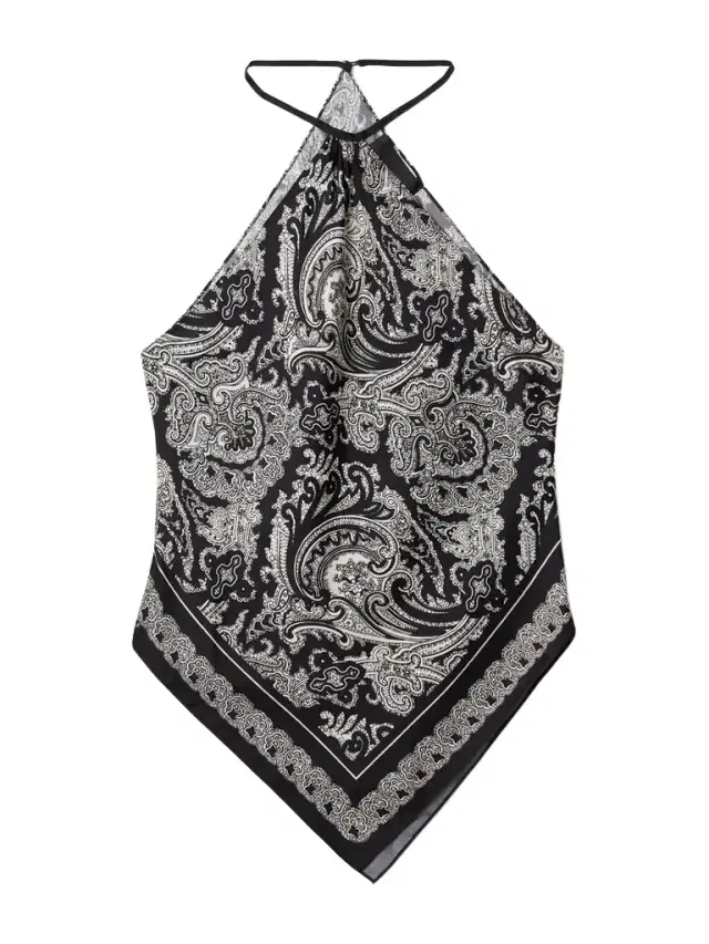 Audrey Bandana-print Silk Halterneck Top