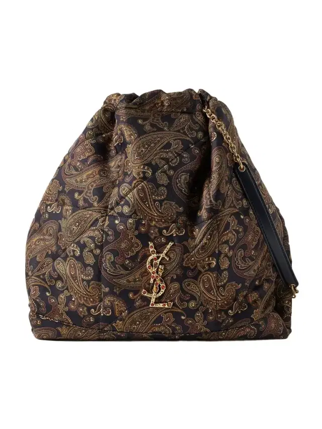 Jamie Embellished Quilted Paisley-print Twill Shoulder Bag