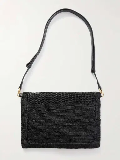 Chloé + Made For A Woman The Summer Banana Leather-trimmed Raffia Shoulder Bag | Thumbnail 3 Chloé + Made For A Woman The Summer Banana Leather-trimmed Raffia Shoulder Bag | Thumbnail 3
