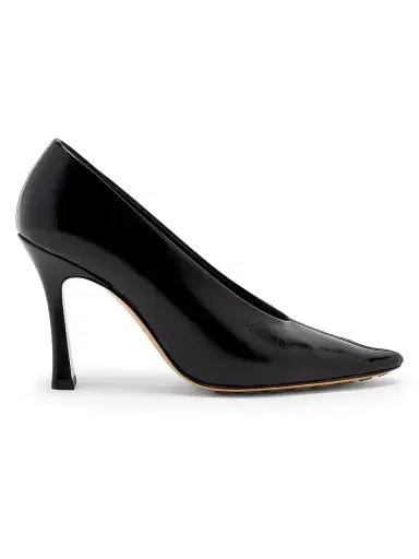 Bottega Veneta Women's Sofia 90MM Leather Pumps - Black | Thumbnail 1