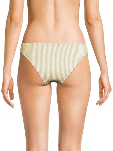 Ramy Brook Women's Scallop Isla Metallic Striped Bikini Bottom | Thumbnail 5