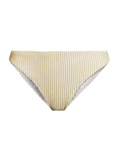 Ramy Brook Women's Scallop Isla Metallic Striped Bikini Bottom | Thumbnail 1