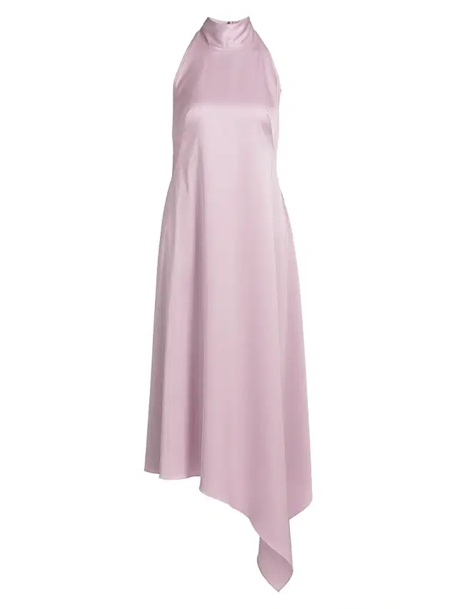 Amsale Women's Satin High-Neck Midi-Dress - Lilac