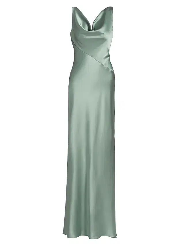Amsale Women's Satin Cowlneck Gown - Jade