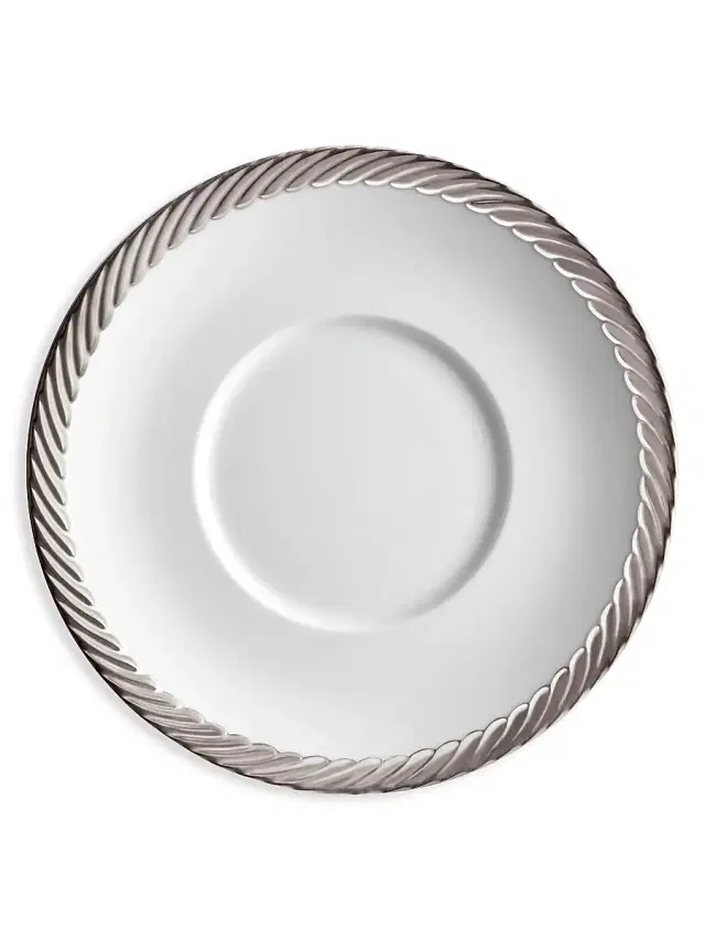 Corde Platinum-Plated Trim Porcelain Saucer