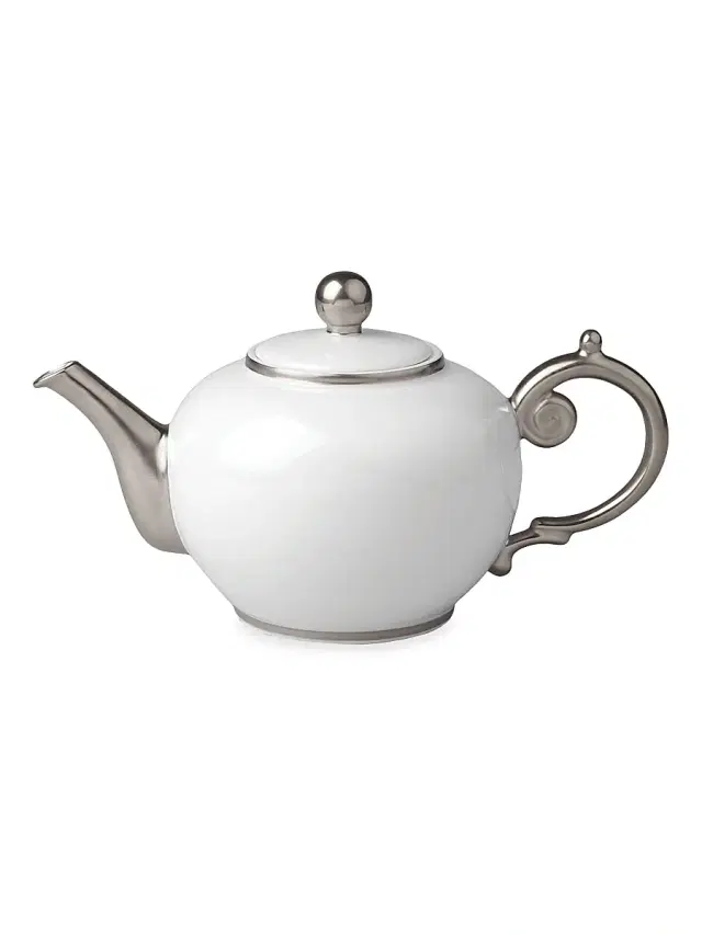 Aegean Porcelain Teapot - Platinum