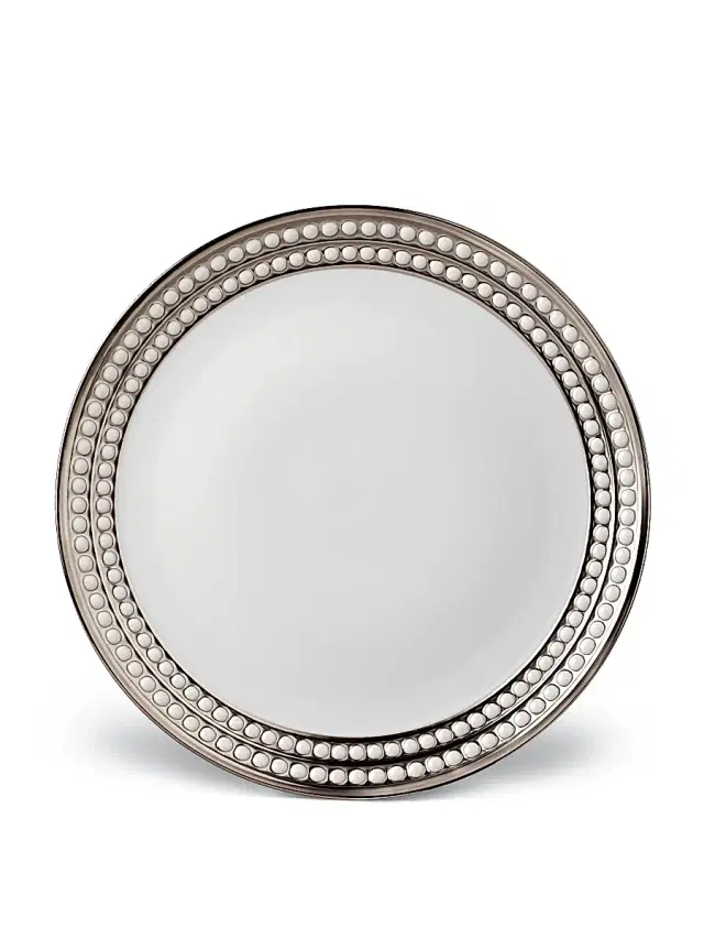 Perlee Porcelain and Platinum Dinner Plate