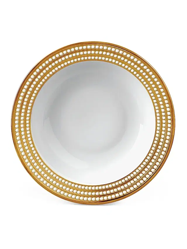 Perlée Rimmed Serving Bowl - Gold