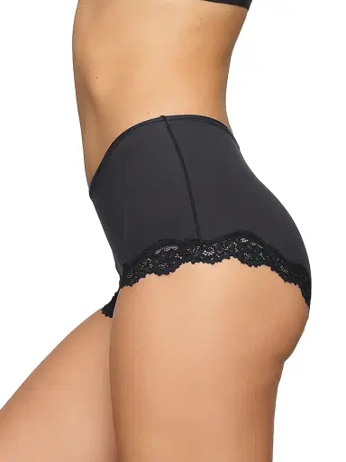 SKIMS Women's Fits Everybody Lace Boy Short - Onyx | Thumbnail 3