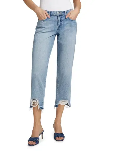 L'AGENCE Women's Blaine Distressed Denim Low-Rise Stovepipe Crop Jeans - Albee | Thumbnail 3